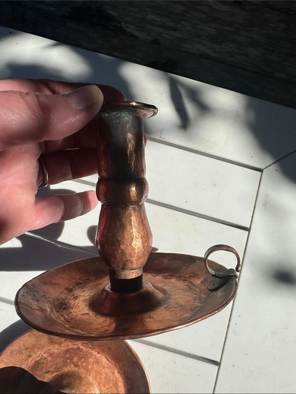 Antique Copper Candlestick Holders, Set of 2 Arts & Crafts Era